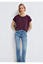 Liyosel Blended Purple Basic T-Shirt Loose Fit / Relaxed Comfortable Cut 167245-70421 - 2