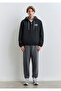Mvjns Embroidered Hooded Black College Coat 0110622-71379 - 3