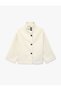 Buttoned Long Sleeve Short Stand Collar Oversized Cashmere Coat with Pockets - 6