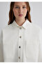 90S White Jean Shirt Crop / Short Cut 1210244-86440 - 5