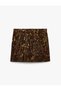 Cotton A-Line Gabardine Camouflage Patterned Mini Skirt - 6