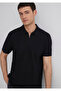Semi-Zippered Black Polo T-Shirt Regular Fit 0612525 -900