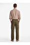 Cotton Gabardine Trousers with Pockets, Elastic Waist and Laces - 3