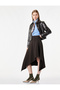 Asymmetrical A-Line Regular Waist Midi Plaid Skirt - 3