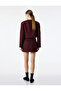 Buttoned Pocket Lightweight V-Neck Long Sleeve Tweed Jacket - 5