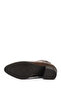 Women's Brown Antique Zippered Thick Heeled Genuine Leather Boots - 5