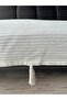 Tasseled Shawl Model Sofa Cover Ecru 230X100 |   100% Cotton Knitted, Non-Slip, Decorative Home Textile - 5