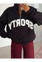 Sporty Half Zipper Sweatshirt - Black - 2