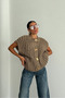 Soft Textured Knitwear Vest with Large Button Detail Aw25Yl0004