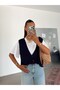 Four Button Thessaloniki Vest - Navy Blue - 3