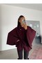 Kaşe Belted Cape Coat - Burgundy - 5