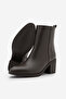 Women's Heeled Boots Pointed Toe Zippered Cerin Brown - 8