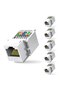 6 قطع ZoeRax 6 قطع Cat6 RJ45 Keystone Jack بدون أداة، لا يتطلب أداة ضغط لأسفل، موصل وحدة، أبيض - 8