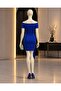 Crepe Fabric Shoulder Detailed Mini Dress Cobalt Blue 582879 - 4