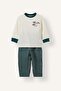 Printed Long Sleeve Top Striped Bottom Flannel 2-Piece Woven Pajama Set Baby Boy I3389A526Wn - 4
