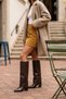 Strada Brown Matte Slip-On Boots (8 cm Heel Height) Daily Use Boots and Shoes - 6