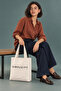 Canvas Tote Shoulder Bag 35X40X10 cm Bellows Daily Tote Bag |   Simplicity Printed - 4