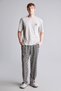 Boxy Fit Short Sleeve Printed Top Checkered Pattern Bottom 2-Piece Pajama Set I3018Ax26Au