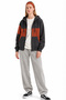Unisex Color Blocked Hooded Zipper Sweatshirt 100% Cotton Kangaroo Pocket Design Sweatshirt - 2