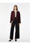 Sheep Wool Blend Long Sleeve Tweed Jacket with Pocket Detail - 2