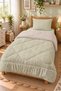 Mint Green Crispy Floral Patterned Single 160X220 cm Welsoft Double-Sided Quilt and Sleeping Set - 3