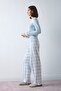 100% Cotton Slim Fit Long Sleeve Printed Top Checkered Bottom Ribbed Pajama Set H8812Ax26Au - 2