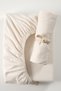 2-Piece Organic Cotton Jersey Beige Elastic Baby Kids Bed Sheet - 60x120 Cm | 100% Organic Baby Bed Sheet - 2