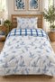 Blue Leaf Patterned Double-Sided 160X220 cm Sleeping Set, Single Quilted Quilt Without Sheets
