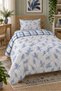 Blue Leaf Patterned Double-Sided 160X220 cm Sleeping Set, Single Quilted Quilt Without Sheets - 3
