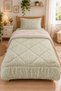 Mint Green Crispy Floral Patterned Single 160X220 cm Welsoft Double-Sided Quilt and Sleeping Set - 7