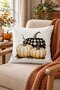 Double-Sided Printed Velvet Texture Autumn and Pumpkin Pattern Throw Pillow Cover - 2