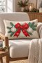 New Year Patterned Double-Sided Printed Velvet Throw Pillow Cover - 35X55 cm |   Soft Touch, Stylish Design - 2