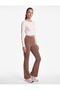 High Waist Slim Fit Flared Sports Leggings with Stitching Detail - 2