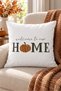 Double-Sided Printed Velvet Texture Autumn and Home Letter Pattern Throw Pillow Cover - 5