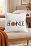 Double-Sided Printed Velvet Texture Autumn and Home Letter Pattern Throw Pillow Cover - 4