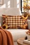 Autumn Patterned Velvet Throw Pillow Cover 35X55 cm - Decorative Pillowcase - 5