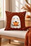 Double-Sided Printed Velvet Texture Autumn and Pumpkin Pattern Throw Pillow Cover - 4