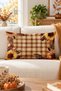 Autumn Patterned Velvet Throw Pillow Cover 35X55 cm - Decorative Pillowcase