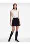 A-Line Tasseled Tweed Mini Skirt