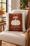 Double-Sided Printed Velvet Texture Autumn and Pumpkin Pattern Throw Pillow Cover - 2