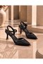 Noble Tread Stylish Design Knitted Patterned Ankle Lace-Up Heeled Stiletto