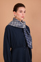Navy Blue 90X90 Silk Twill Scarf - 2