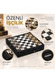 Luxury Metal Chess Set with Storage Box, Chrome Plated, Classic Gold Themed Figures – Marble Patterned Base 20 Cm. - 8