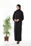 Lace-Up Hijab with Zipper and Elastic Cuffs That Won'T Slip, Prayer Dress Black - 3
