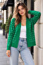 Women's Heart Patterned Jacket Collar Knitwear Cardigan - 2