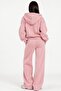 Women's Oversized Pink Zip Tracksuit - Zippered, Hooded, Wide-Leg, 3-Thread Brushed Inside Fleece - 2