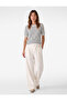Buttoned Crew Neck Short Sleeve Striped Knitwear T-Shirt