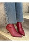 Burgundy Stretch (Seth) Pointed Toe 7 cm Thin Heeled Women's Boots - 2