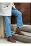 Brown Suede (Valery) Pointed Toe 7 cm Thick Women's Heeled Boots - 3