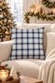 Blue Plaid Pattern New Year Digital Printing Decorative Throw Pillow Case 43X43